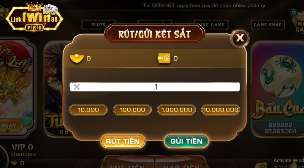 Các bước rút tiền nhanh chóng trên nền tảng iWin